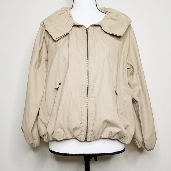 DUE PER DUE Jackets & Blazers - DUE PER DUE TAN WINDBREAKER